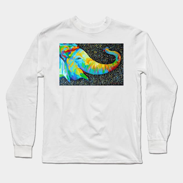 Smiling elephant Long Sleeve T-Shirt by OLHADARCHUKART